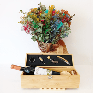 Vino y Flores Set