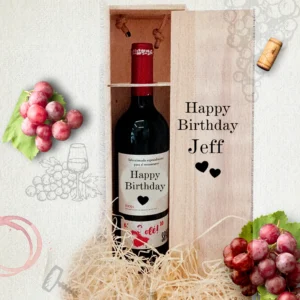 Caja y Vino personalizada